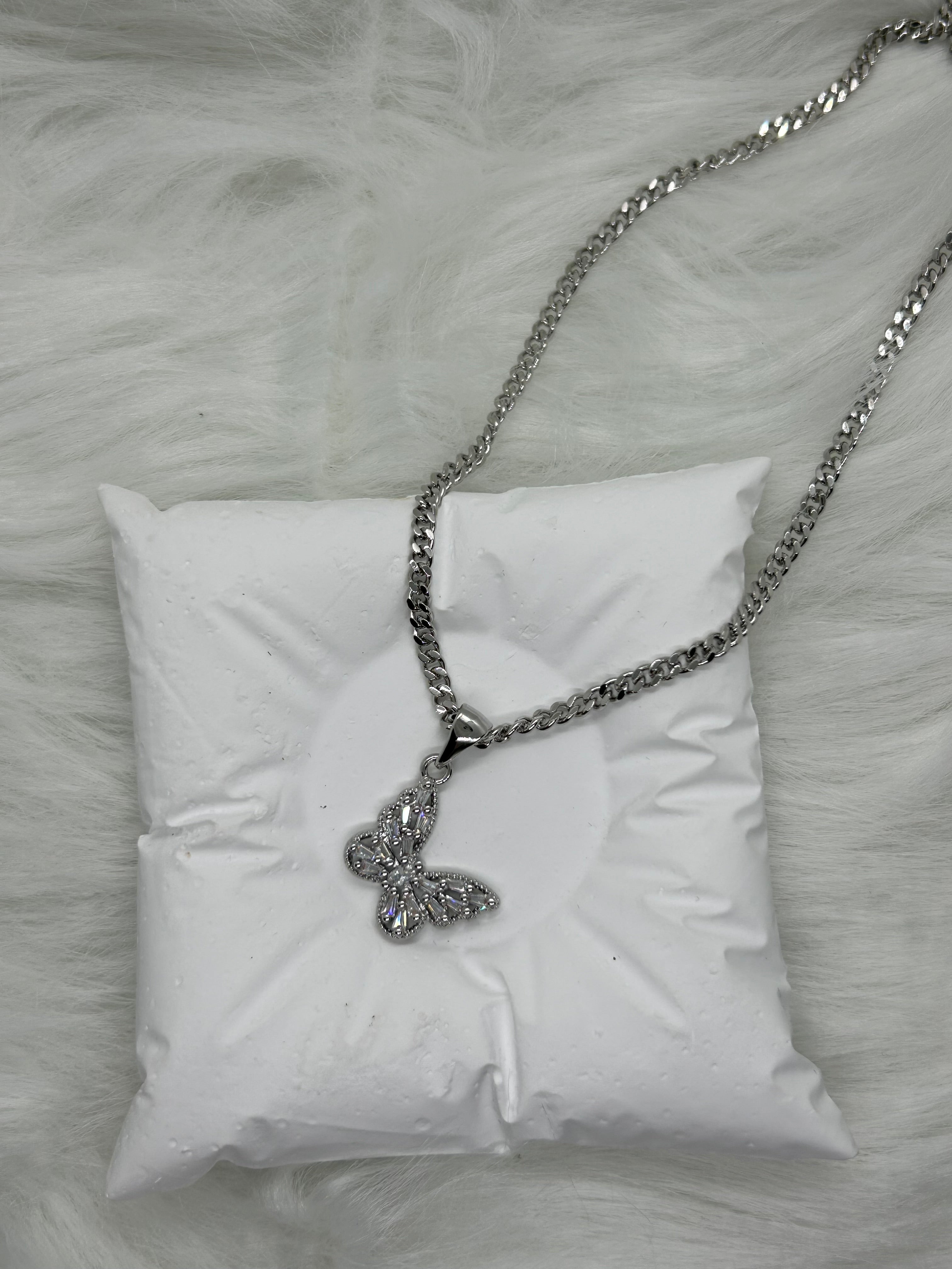 Butterfly silver necklace