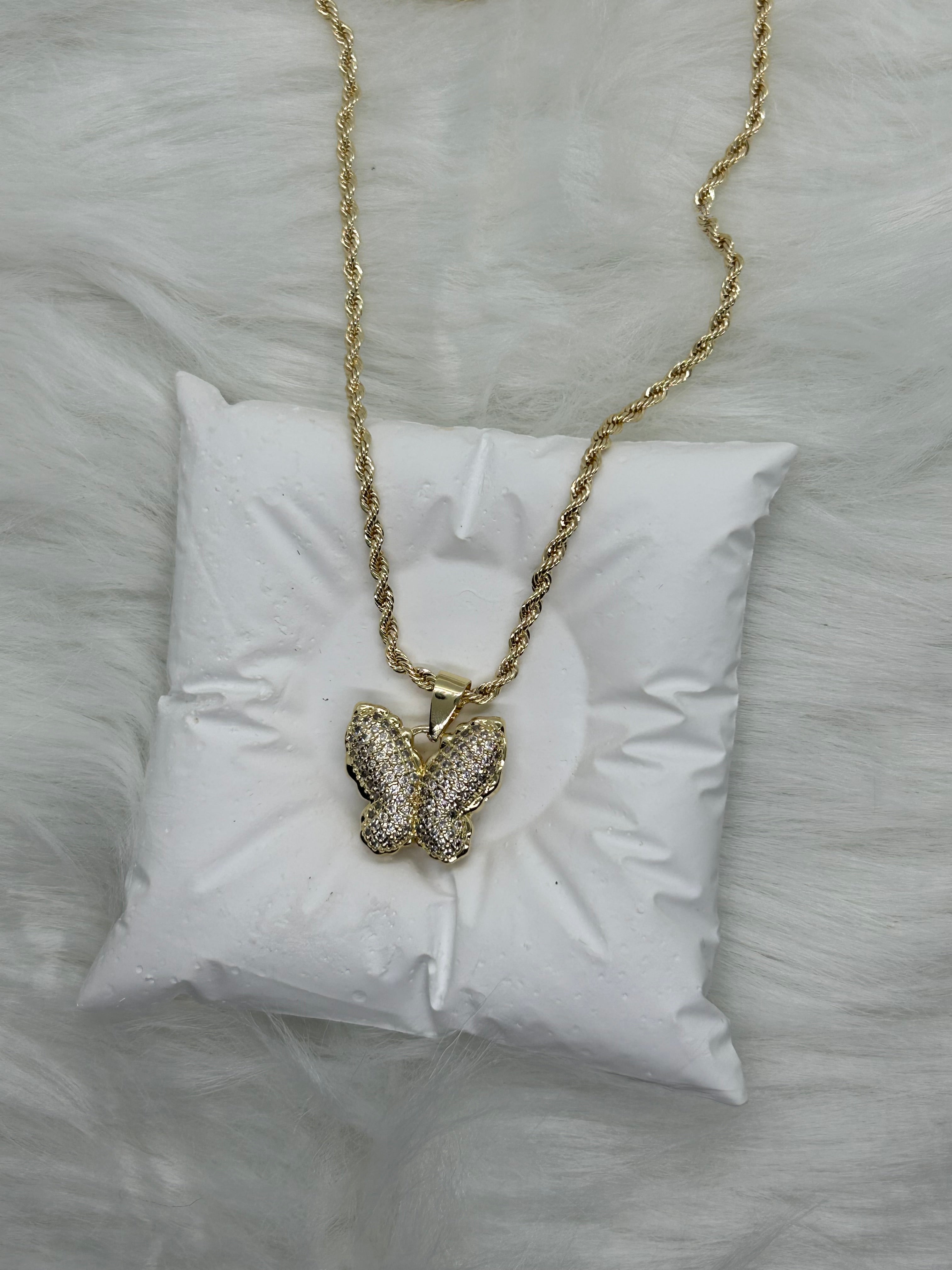 Bubble Butterfly Necklace