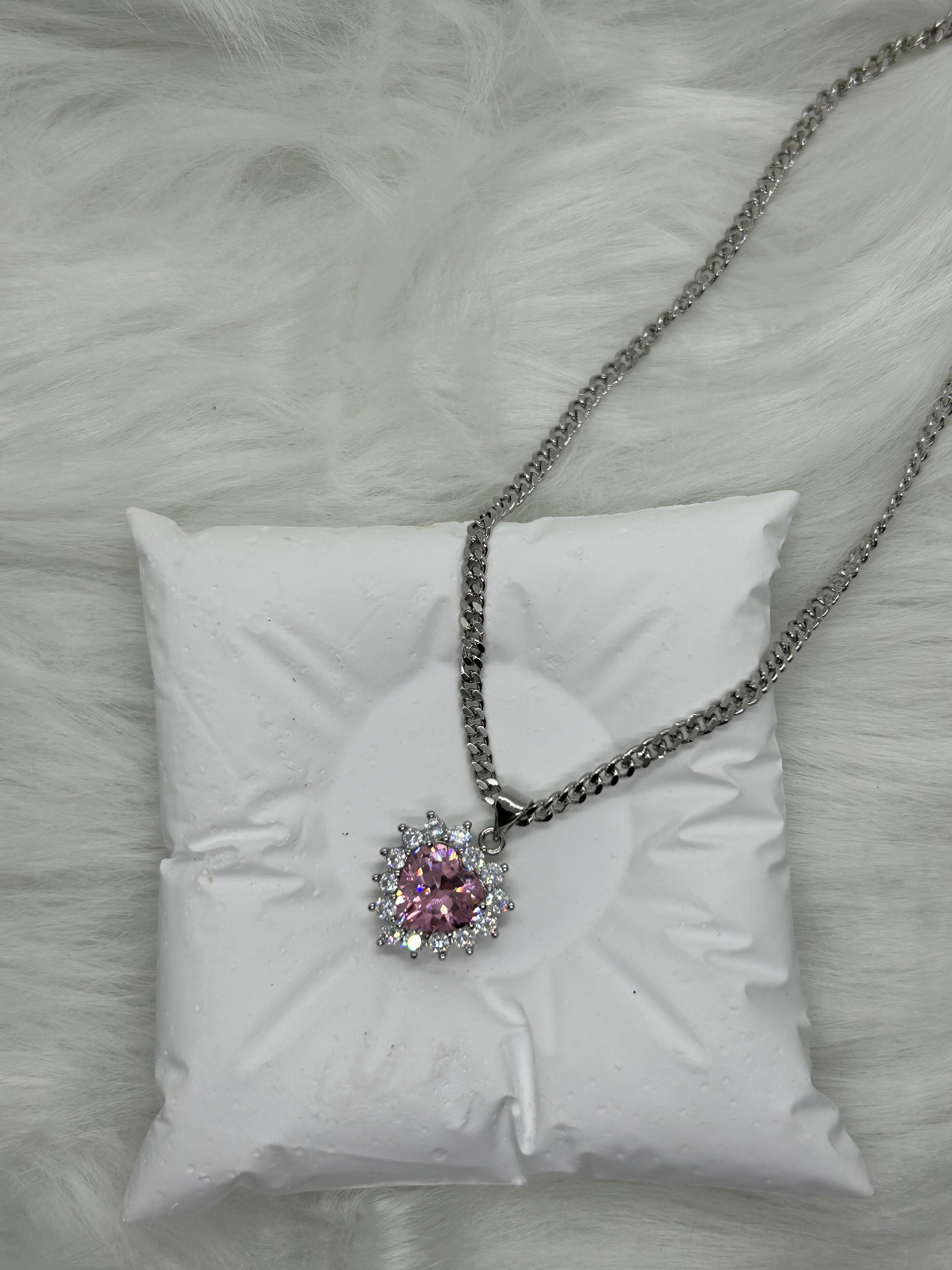 Silver Blossom Heart Necklace