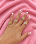 Heart Nuggets Rhinestone Ring