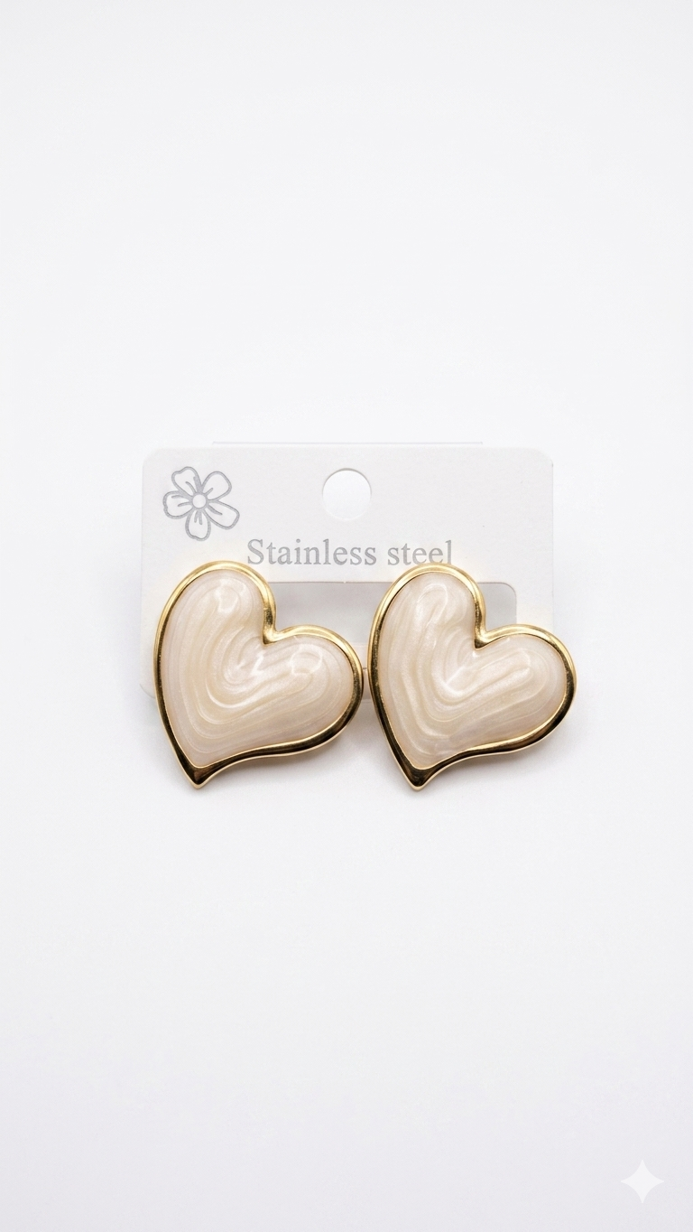Heart marble Earrings