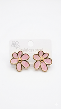 Pink flowers earrings